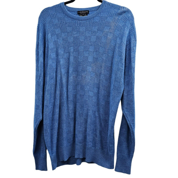 Clan Douglas Sweater Blue Cashmere Silk Large Scotland - Picture 1 of 9
